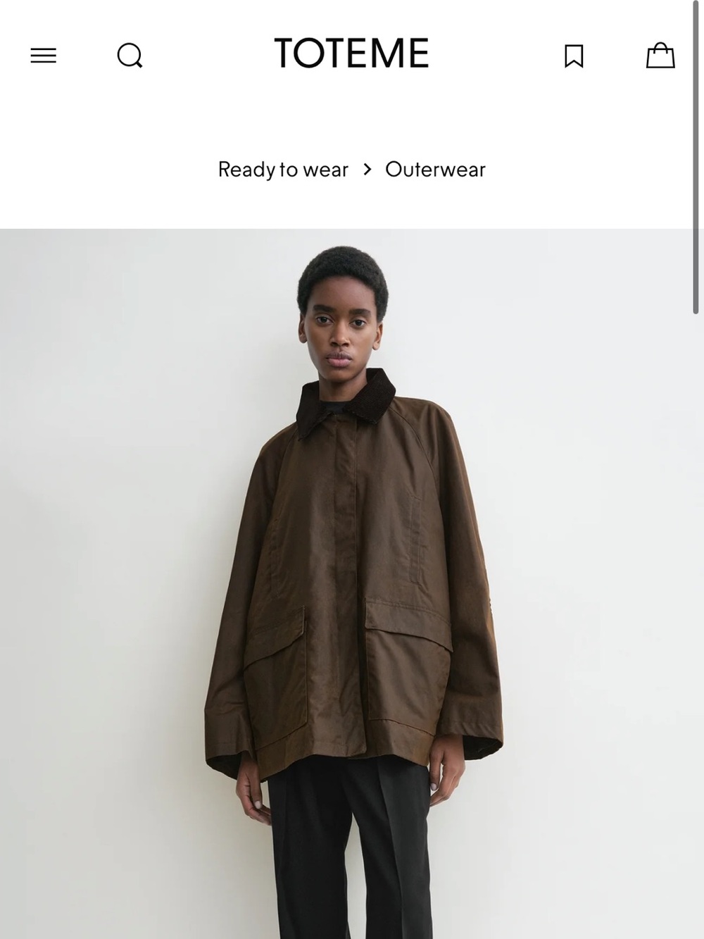 Toteme Country Jacket in Bark